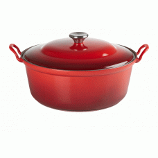 KOOKPOT LE CREUSET FAITOUT GEËMAILLEERD 24 cm KERSENROOD