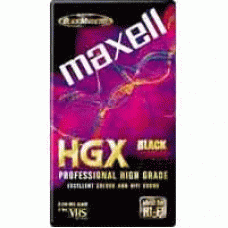 VIDEOCASSETTE MAXELL VHS E-180 HGX BLACK - OUTLET