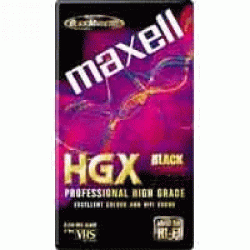 VIDEOCASSETTE MAXELL VHS E-180 HGX BLACK - OUTLET